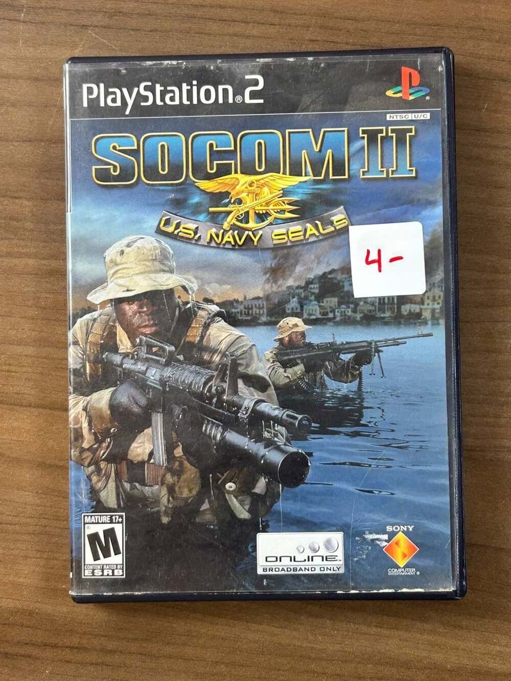 SOCOM II U.S. Navy SEALs Sony PlayStation 2 PS2 2003 Disc & Case